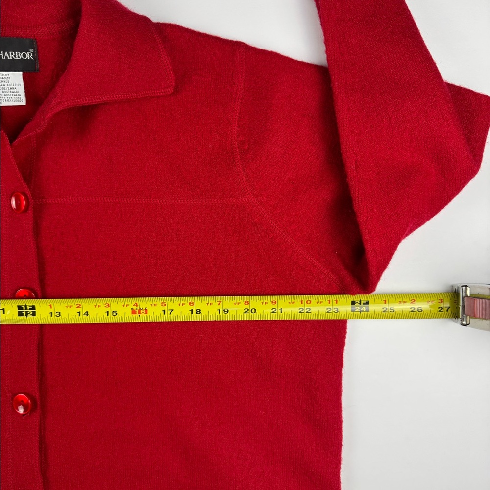 Sag Harbor Vibrant Red wool Cardigan Sweater/jacket size large - Picture 4 of 6